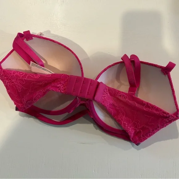 Victoria Secret Elegant Pink Lace Padded Push up Bra - Picture 3 of 5